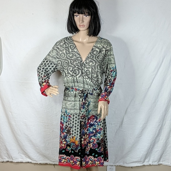 Papillon Dresses & Skirts - Papillon Faux Wrap Long Sleeve Dress